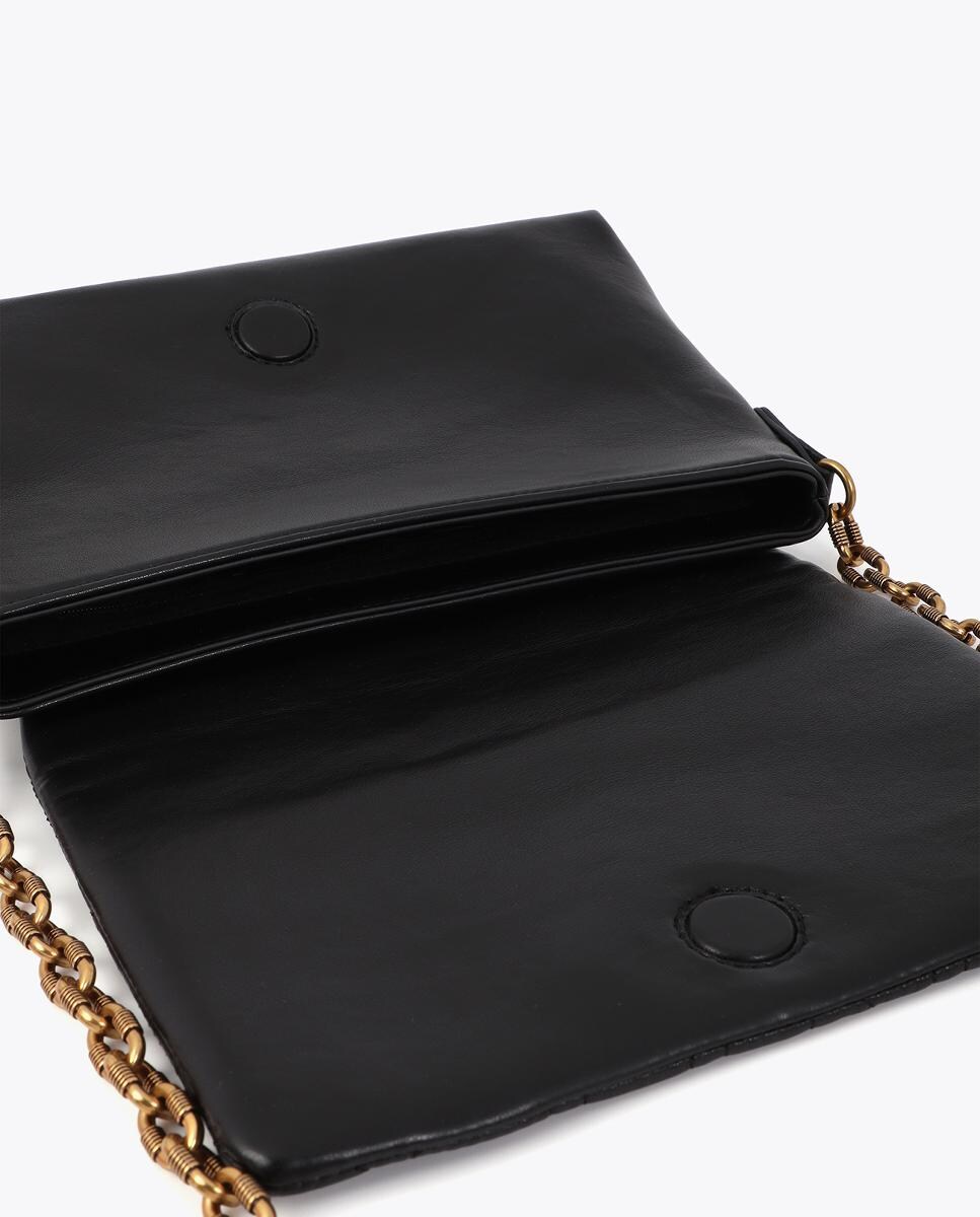 Mala a Tiracolo com Aba e Pesponto com Logótipo Preto-4