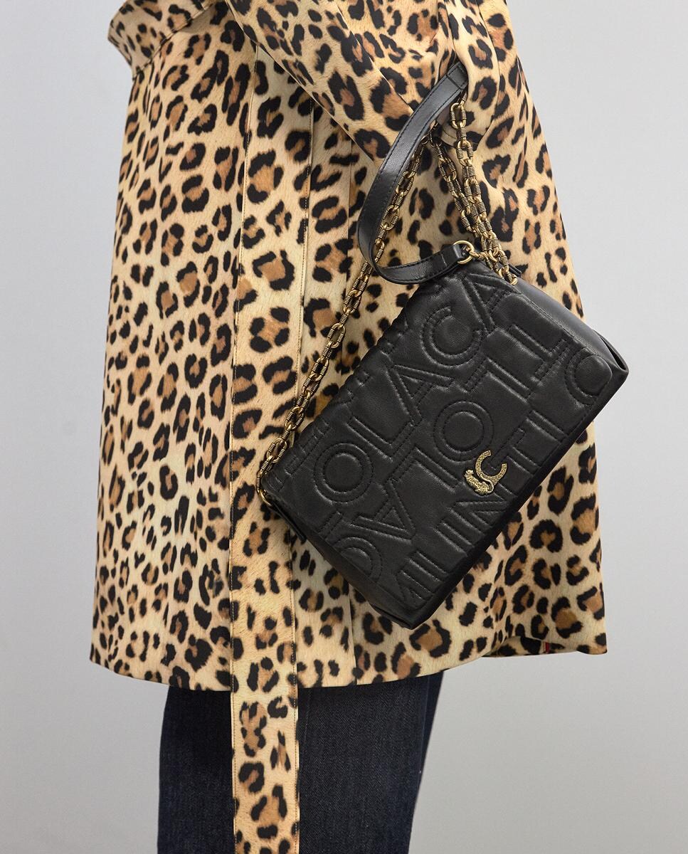 Mala a Tiracolo com Aba e Pesponto com Logótipo Preto-7