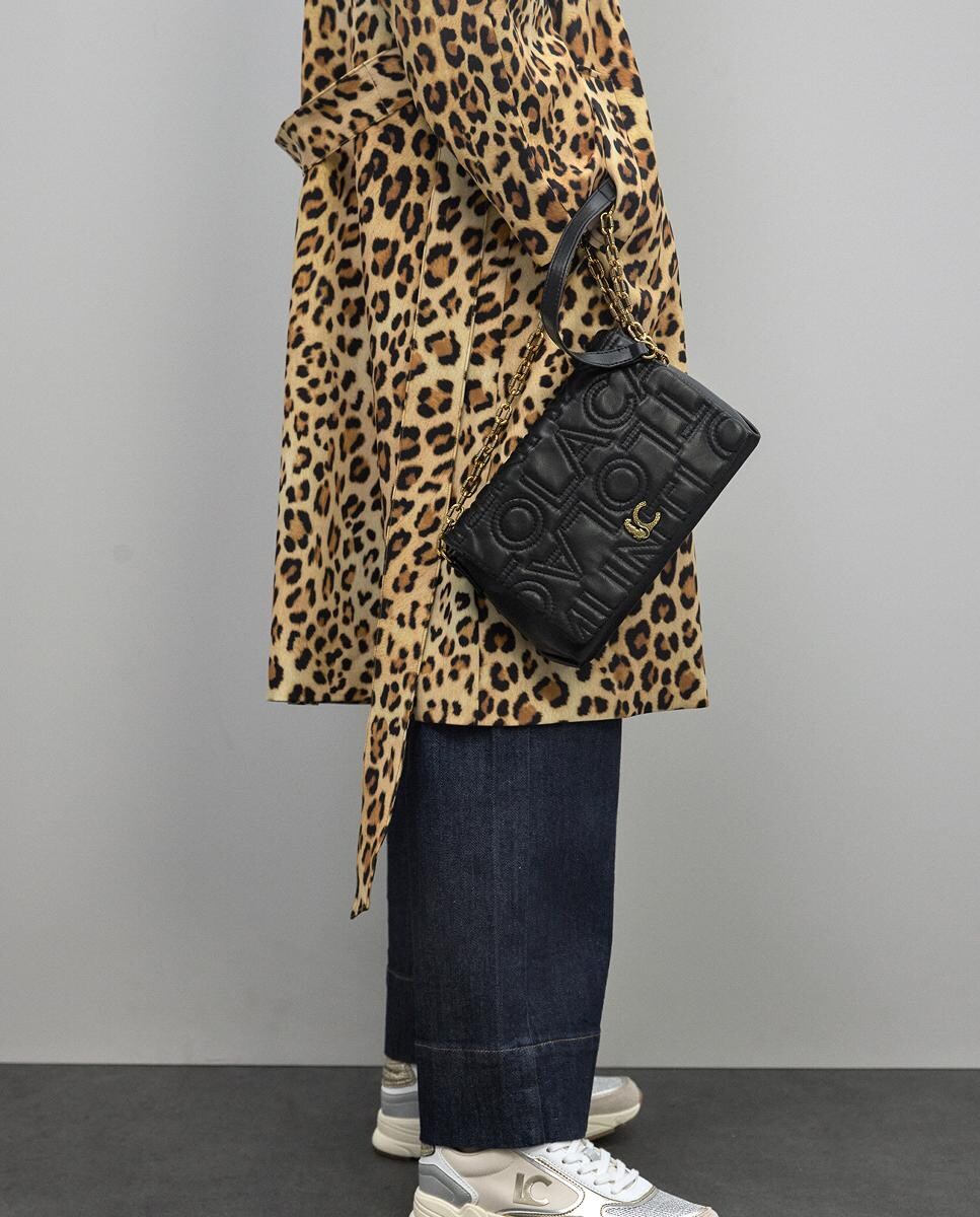 Mala a Tiracolo com Aba e Pesponto com Logótipo Preto-8