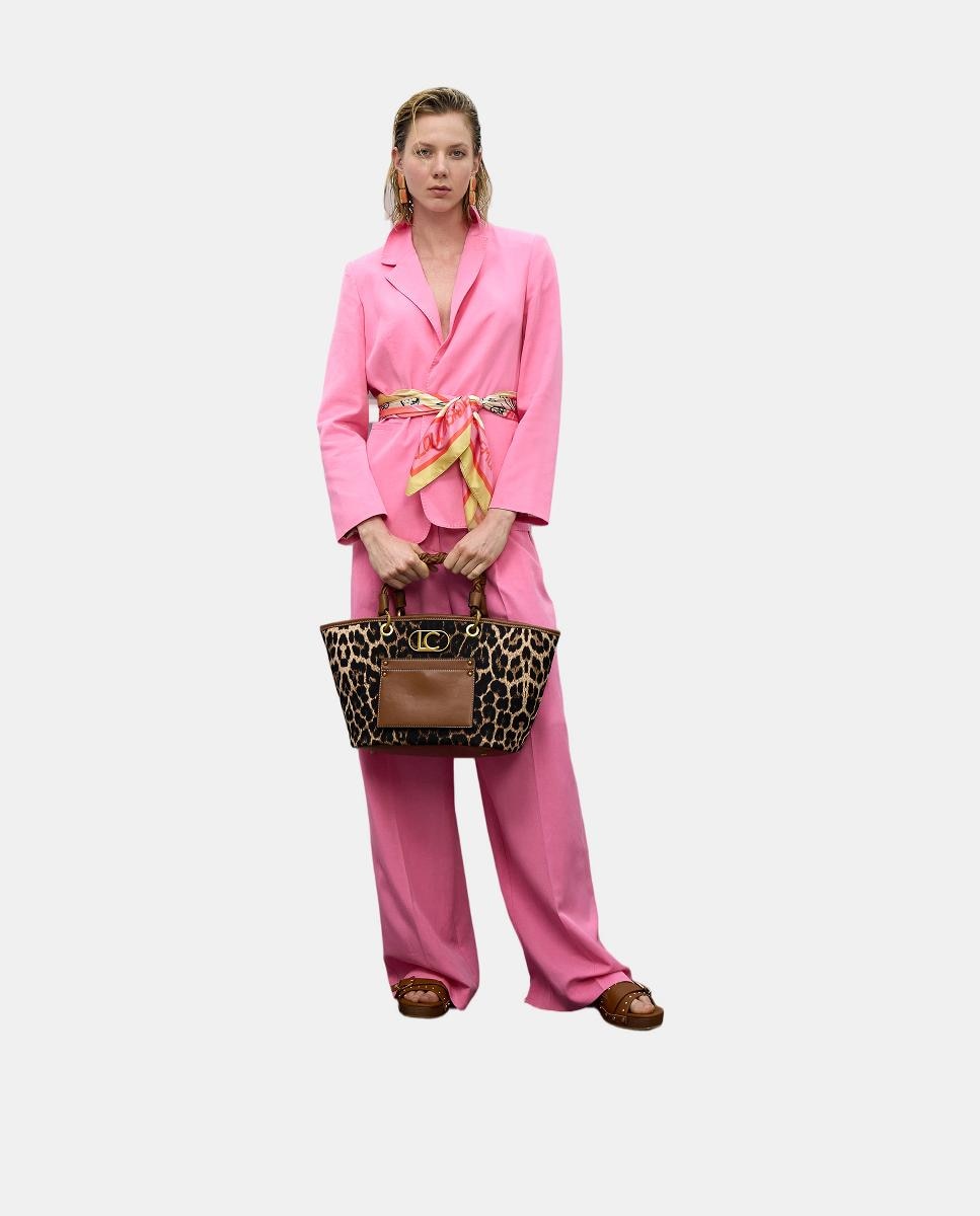Mala Shopper com Animal Print de Leopardo Castanho-escuro-9