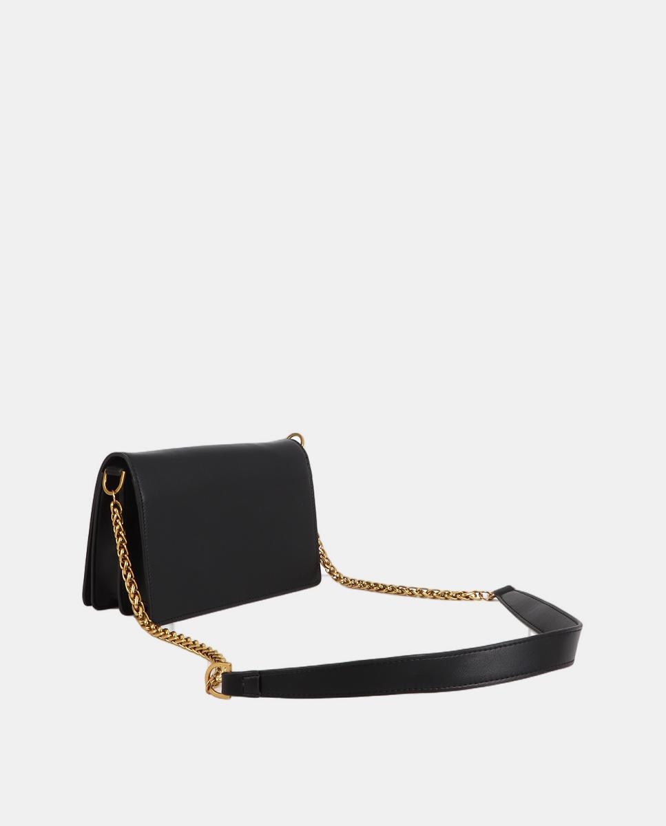 Mala a Tiracolo com Aba LC e Animal Print com Tachas Preto-6