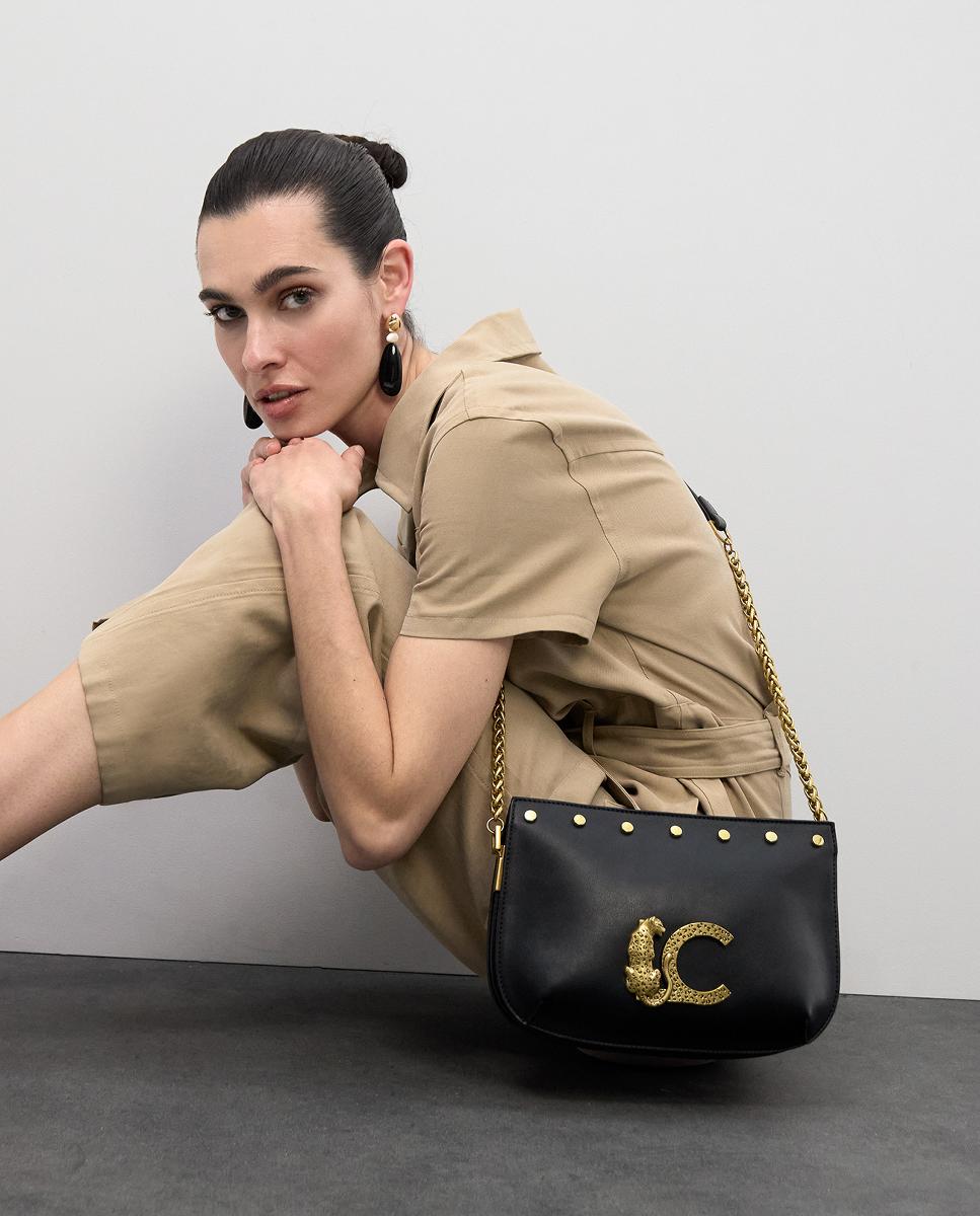 Mala a Tiracolo LC Animal com Tachas Preto-2