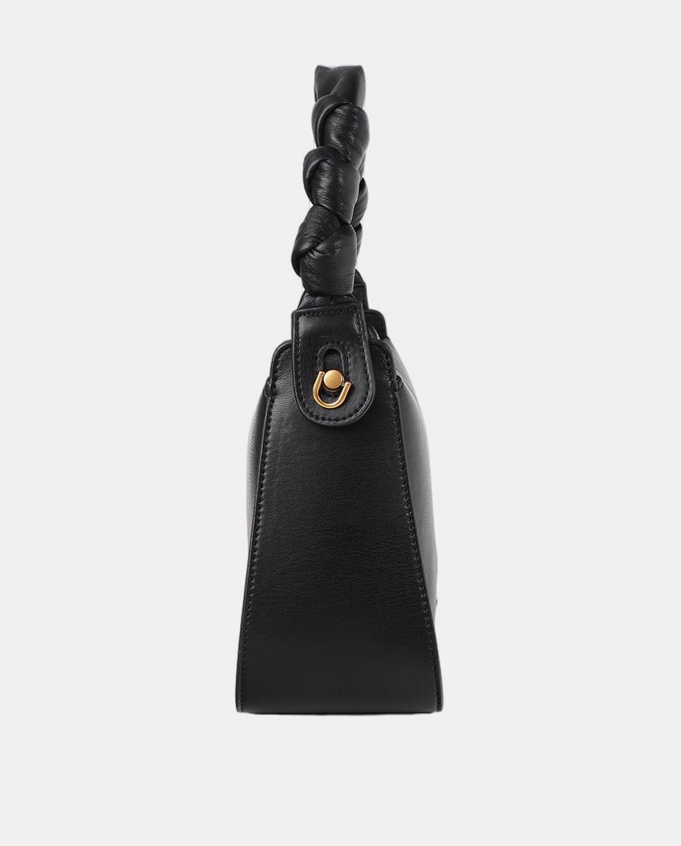 Mini Mala a Tiracolo com Alça com Nós Preto-5