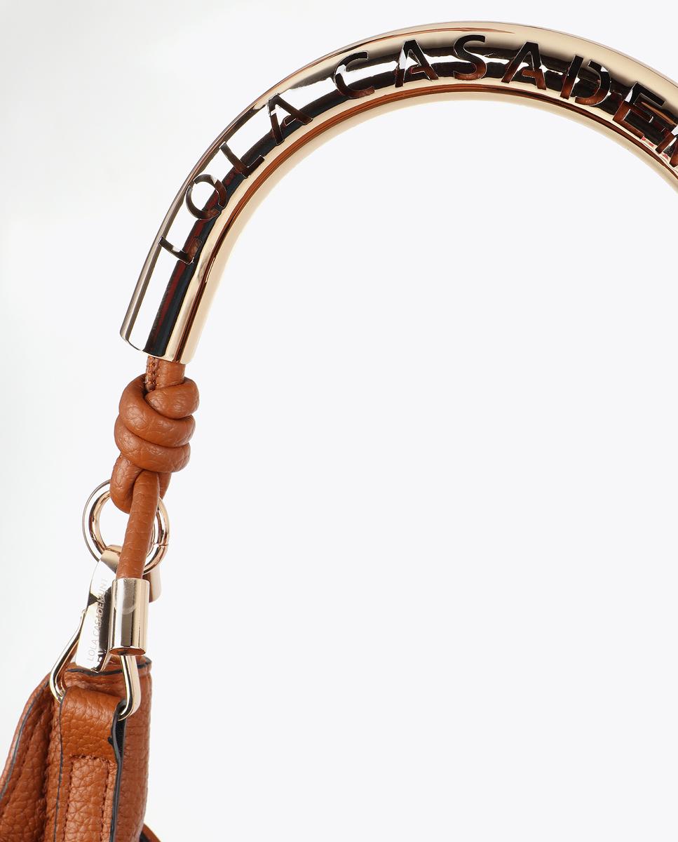 Mala Shopper com Alça Metálica Perfurada Camel-2