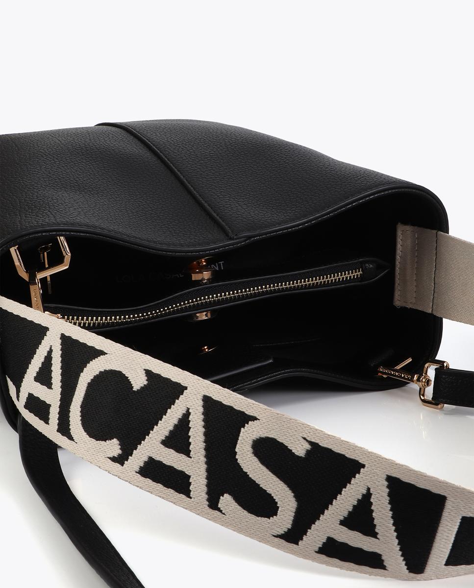 Mala Shopper com Alça de Nylon em Contraste Preto-4