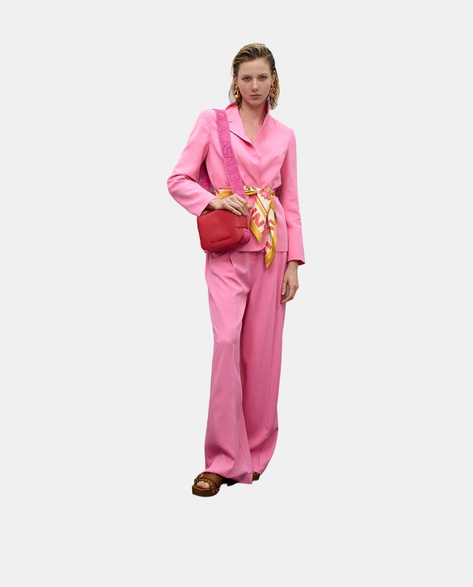 Mala a Tiracolo com Alça e Nylon em Contraste Vermelho-11