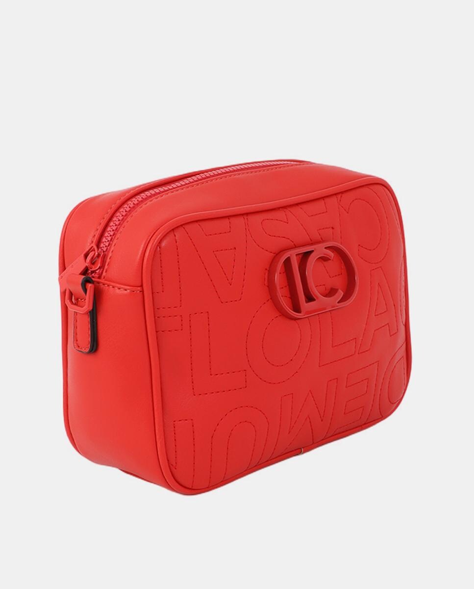 Mala a Tiracolo com Pespontos e Monograma Coral-5