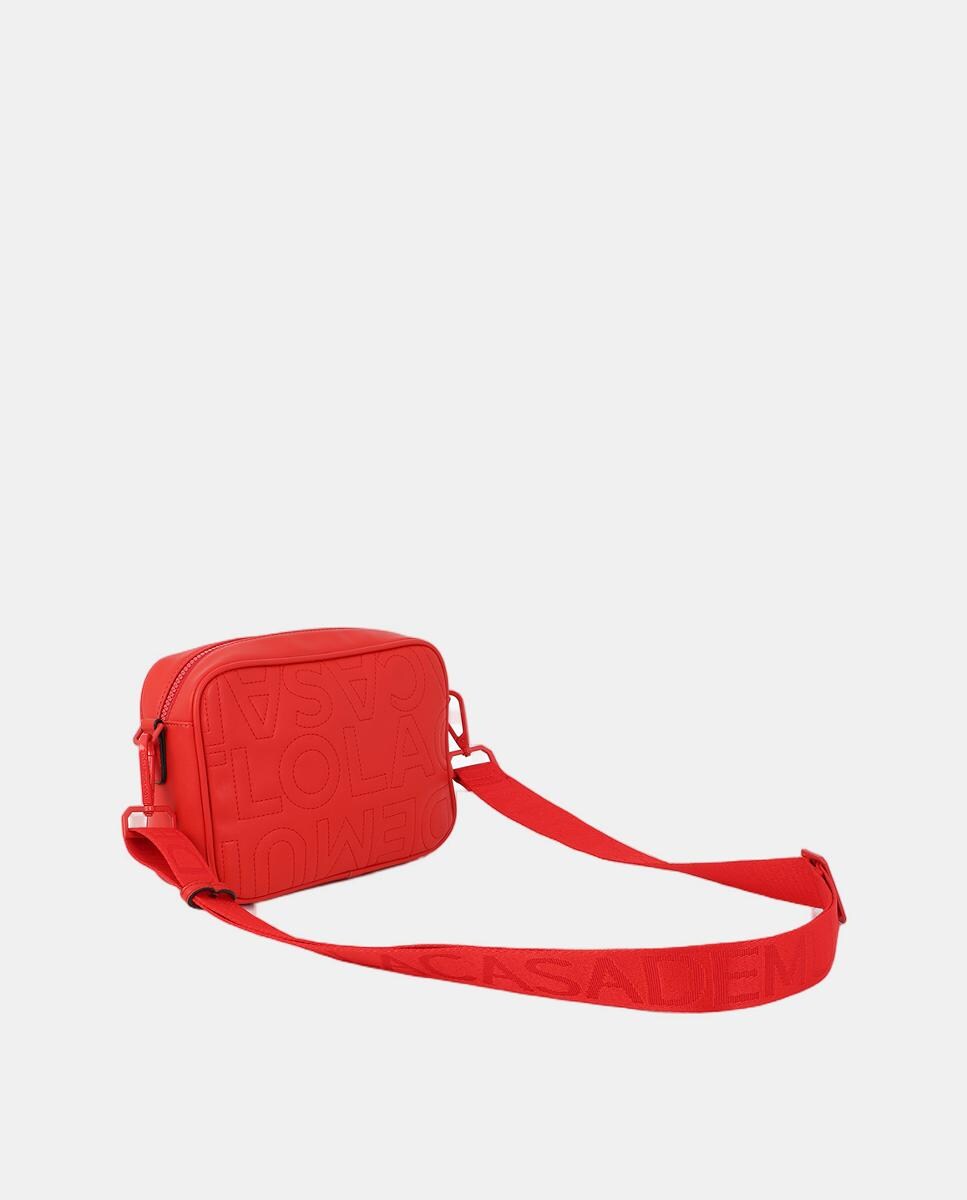 Mala a Tiracolo com Pespontos e Monograma Coral-7