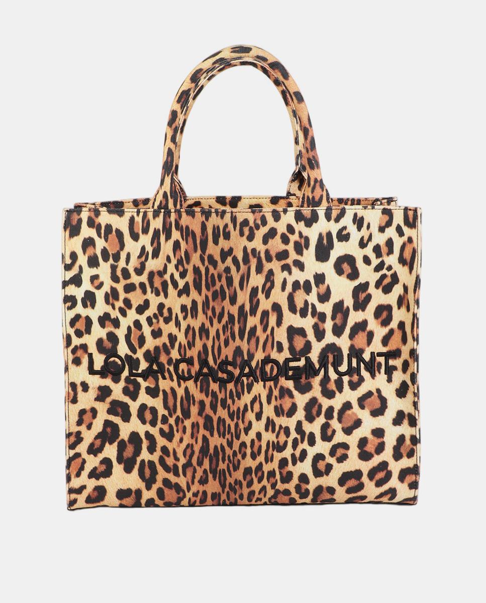 Imagem 0 de Mala Shopper em Tecido com Animal Print de Leopardo