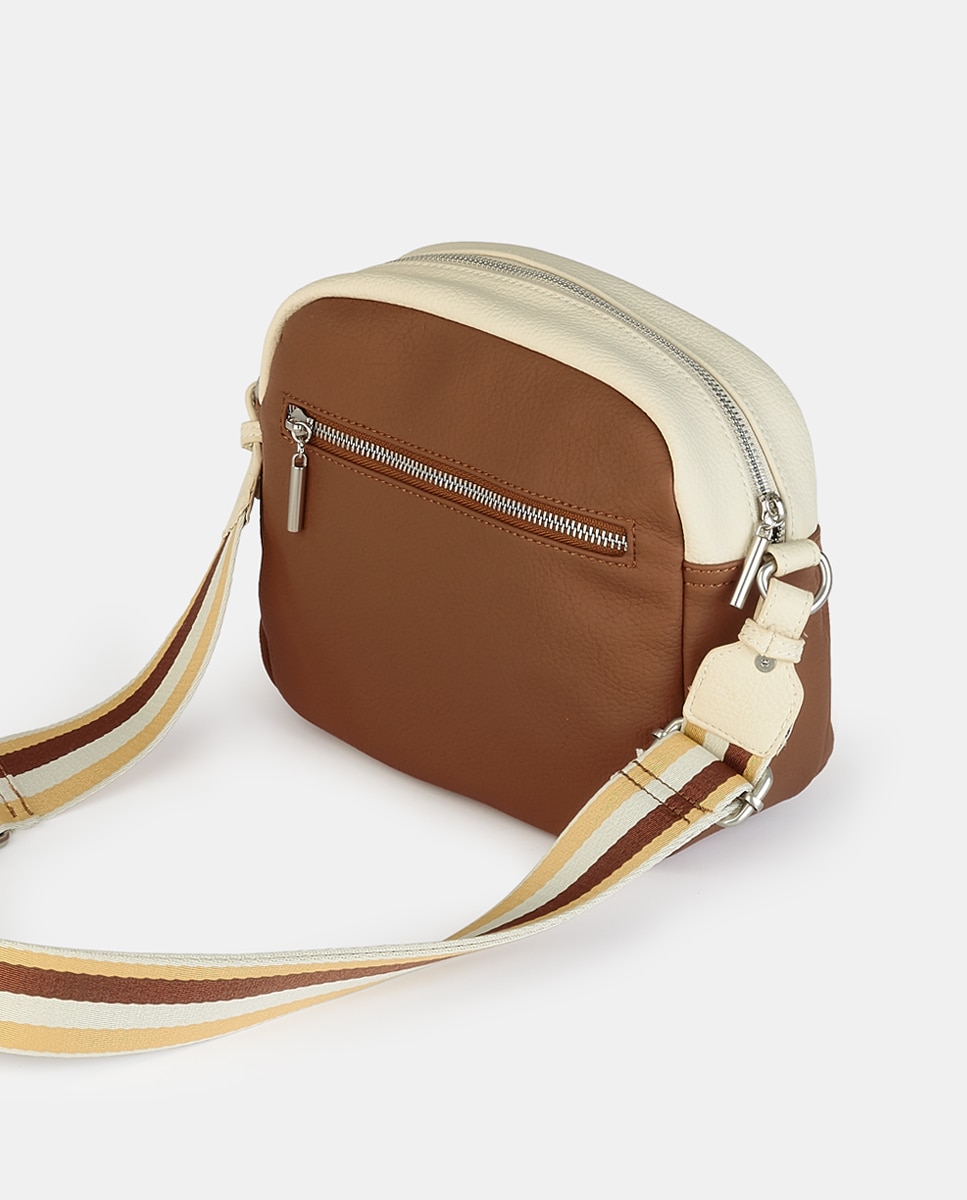 Mala Crossbody com Fecho de Correr Camel-2