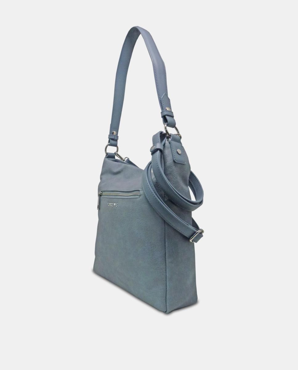 Mala de Ombro Estilo Hobo com Alça de Tiracolo Amovível Azul-2