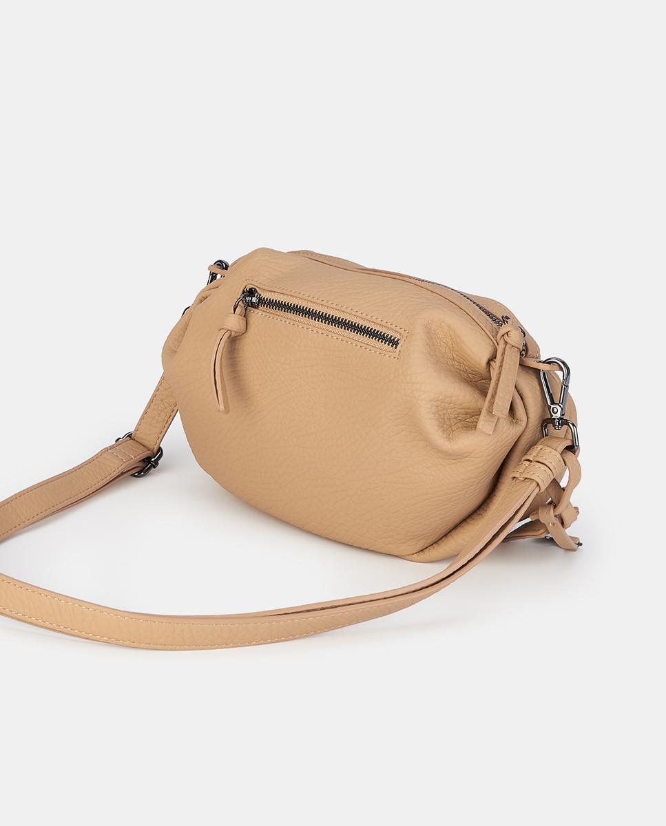 Mala Crossbody com Fecho de Correr Camel-2