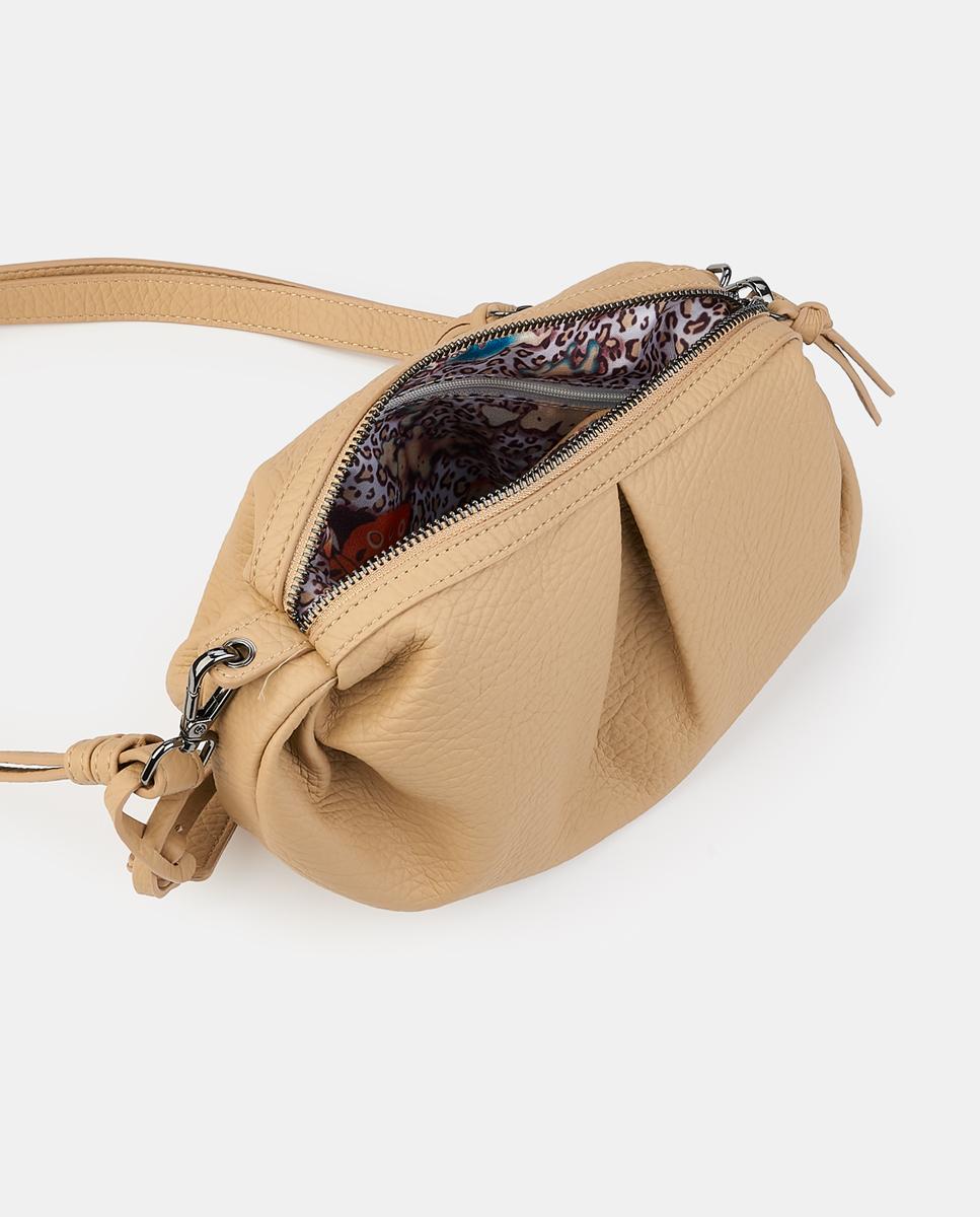 Mala Crossbody com Fecho de Correr Camel-3