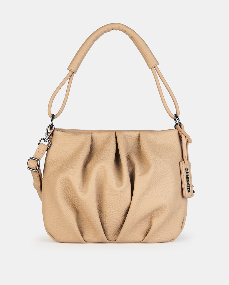 Mala Crossbody com Fecho de Correr Camel-1