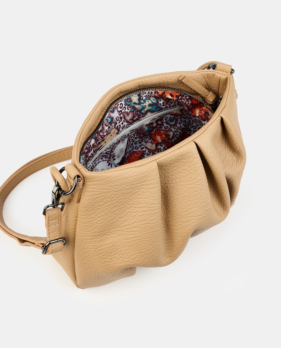 Mala Crossbody com Fecho de Correr Camel-3