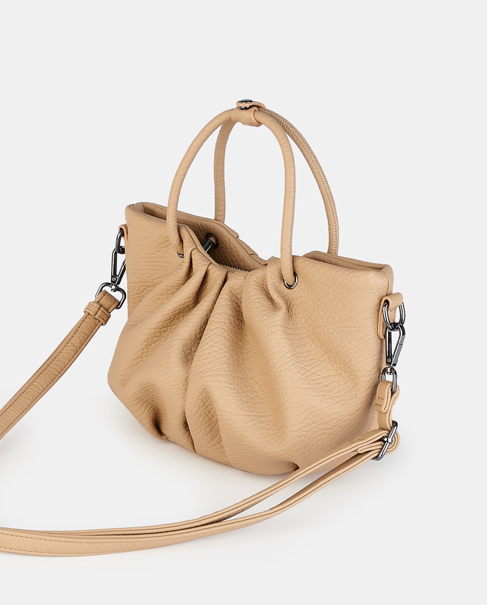 Mala Crossbody com Fecho de Correr Camel-2