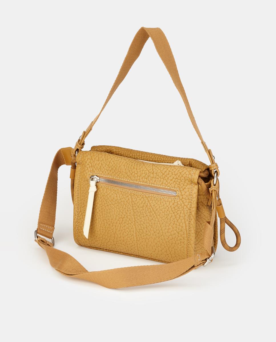 Mala Crossbody com Fecho de Correr Camel-2