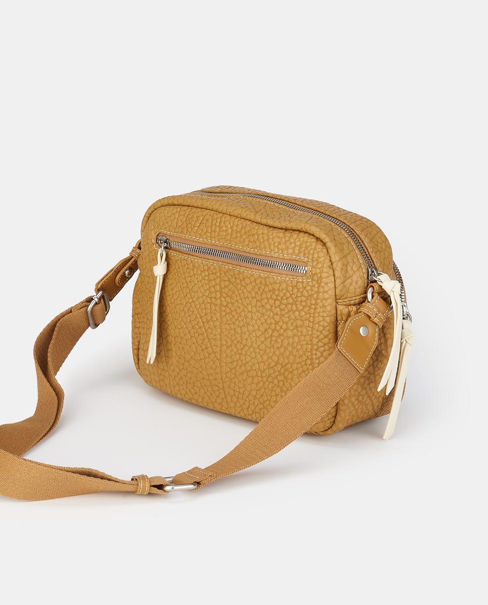 Mala Crossbody com Fecho de Correr Camel-2