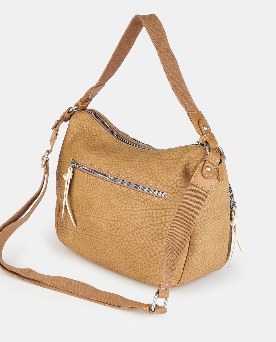 Mala Hobo com Fecho de Correr Camel-2