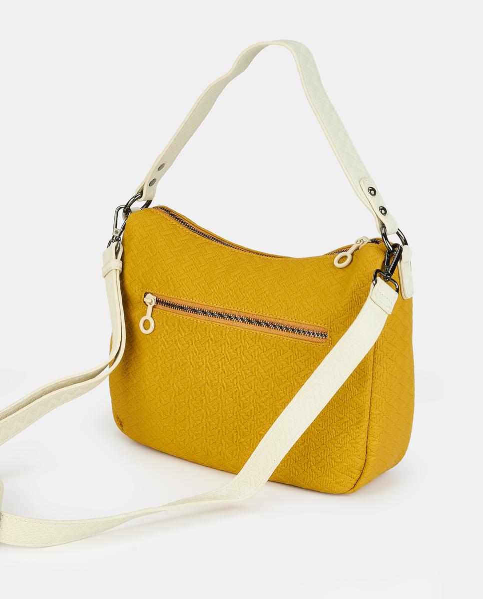 Mala Hobo com Fecho de Correr Mostarda-2