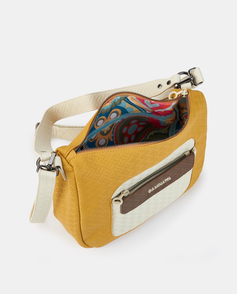 Mala Hobo com Fecho de Correr Mostarda-3