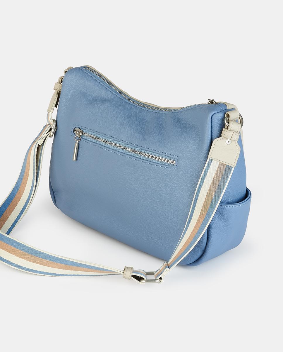 Mala Hobo com Fecho de Correr Azul-2