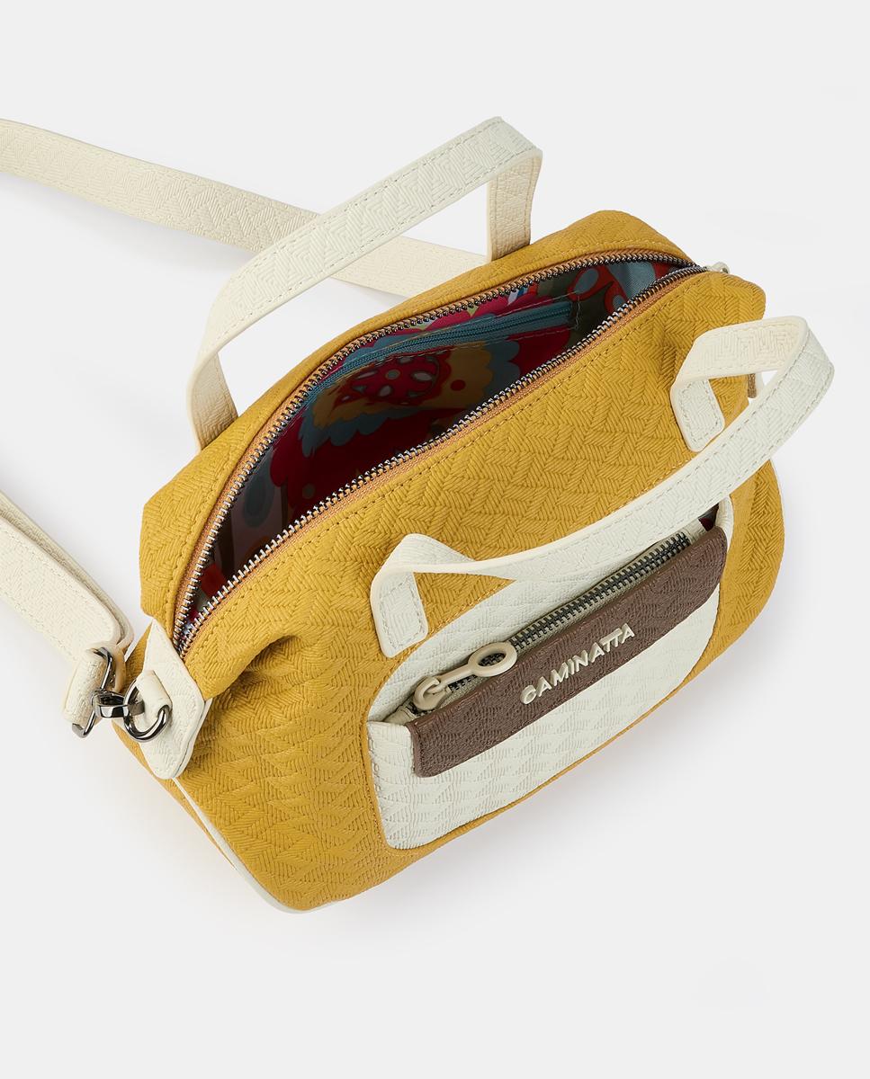 Mala Crossbody com Fecho de Correr Mostarda-3