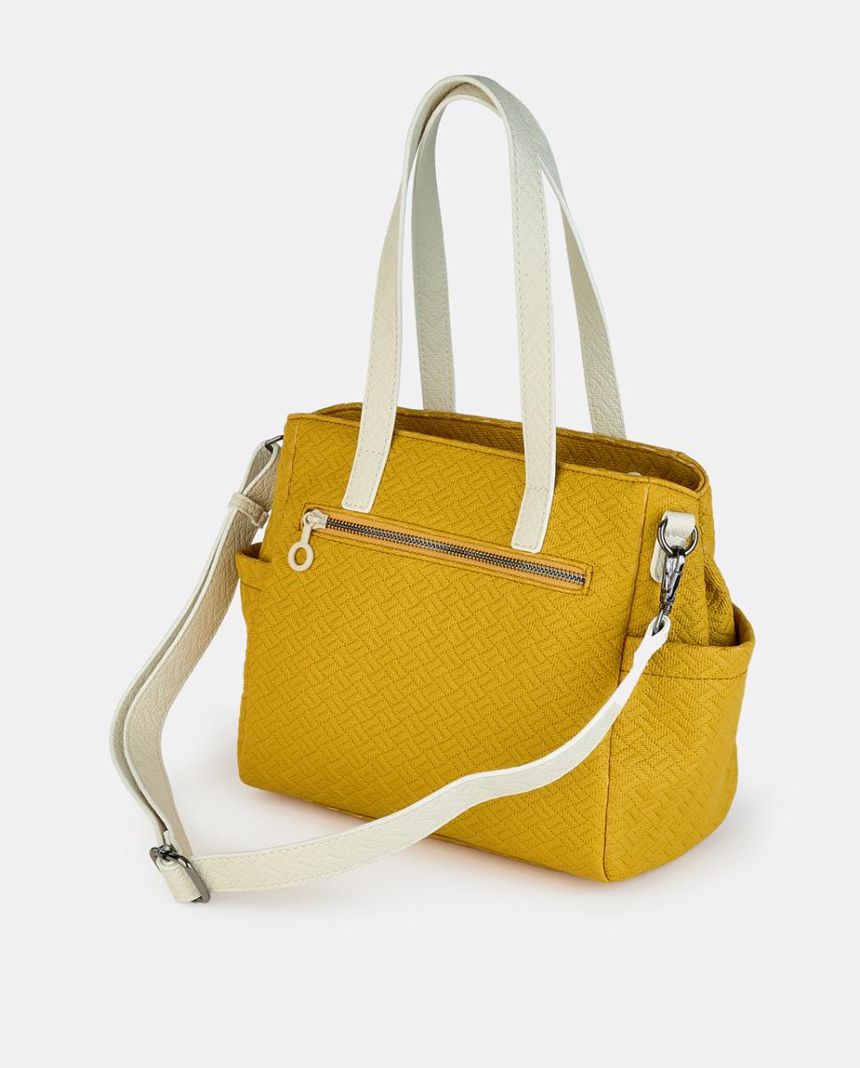 Mala Shopper com Fecho de Correr Mostarda-2