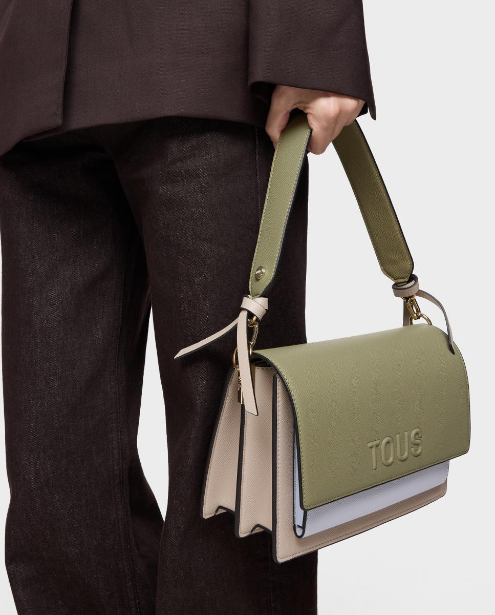 Mala a Tiracolo Média com Fecho de Aba. Taupe-8