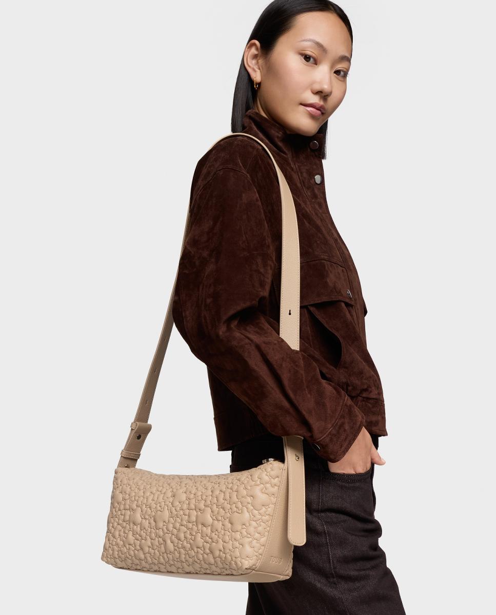 Mala a Tiracolo com Fecho de Correr. Bege-4