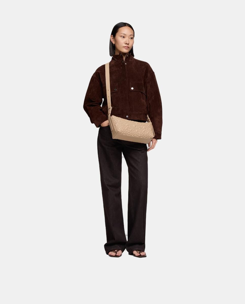 Mala a Tiracolo com Fecho de Correr. Bege-5