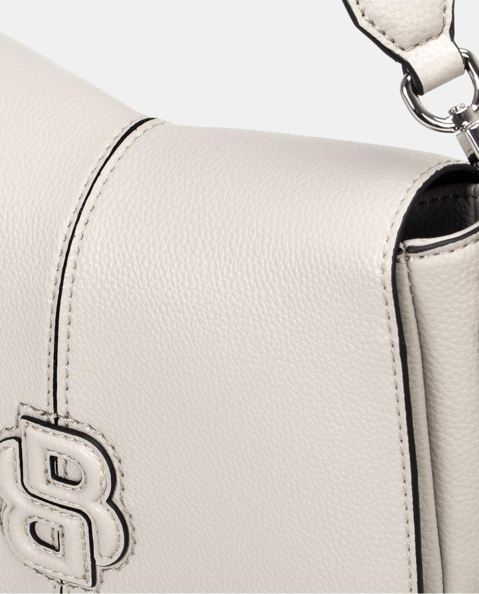 Mala de Ombro Totalmente Forrada com Fecho de Aba Magnética Cinzento-3