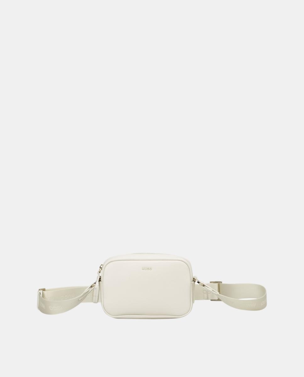 Mala Crossbody Totalmente Forrada com Fecho de Correr Branco-1