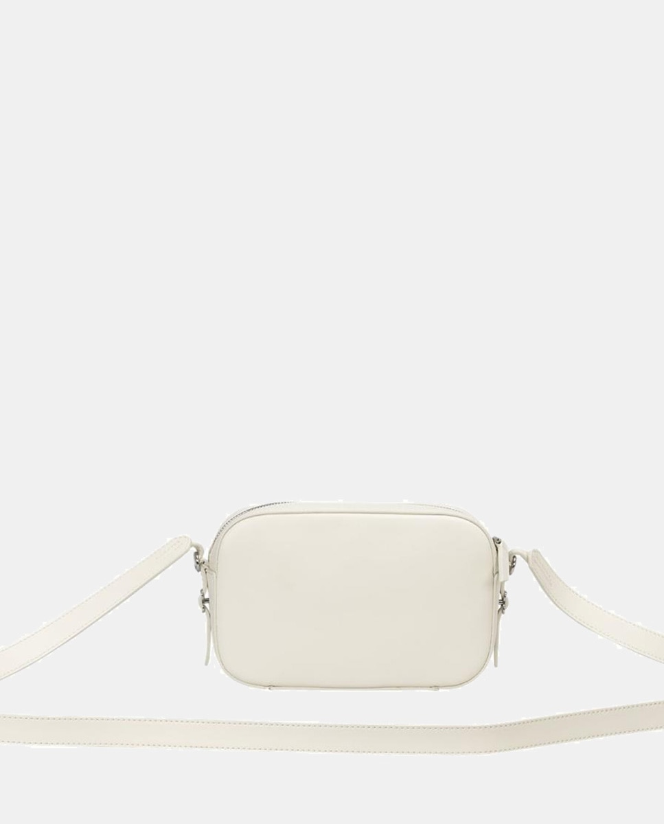 Mala Crossbody Totalmente Forrada com Fecho de Correr Branco-2