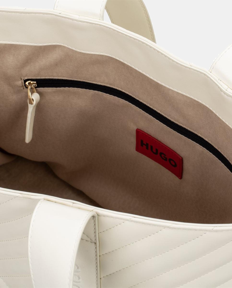 Mala Tipo Tote Totalmente Forrada e Acolchoada sem Fecho Branco-3