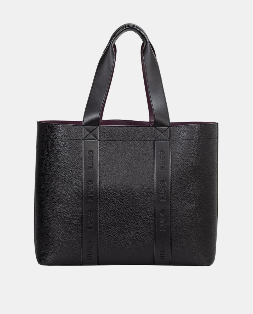 Mala Tipo Tote Totalmente Forrada sem Fecho Preto-2