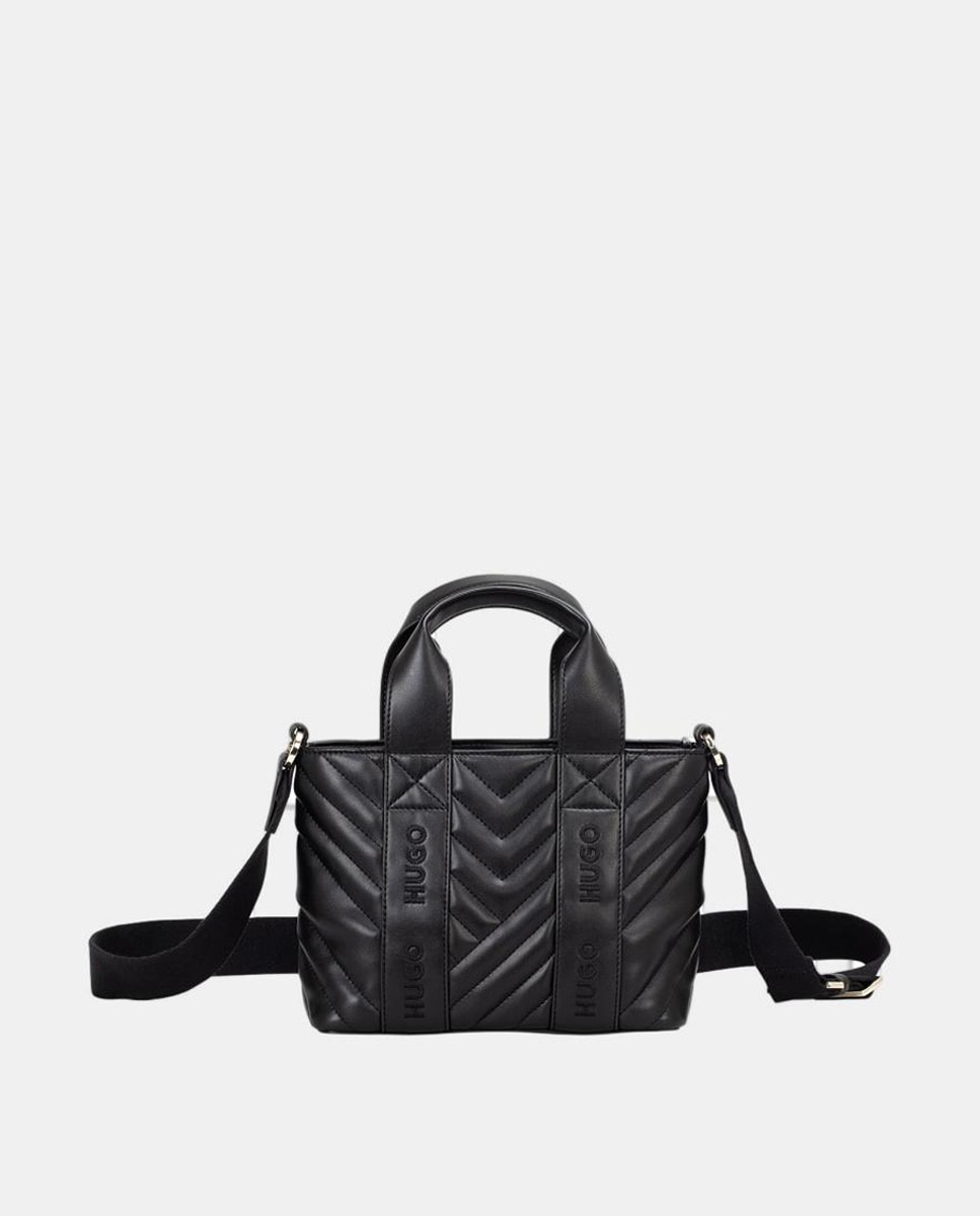 Mala Tipo Tote Mini Totalmente Forrada com Fecho de Correr Preto-2