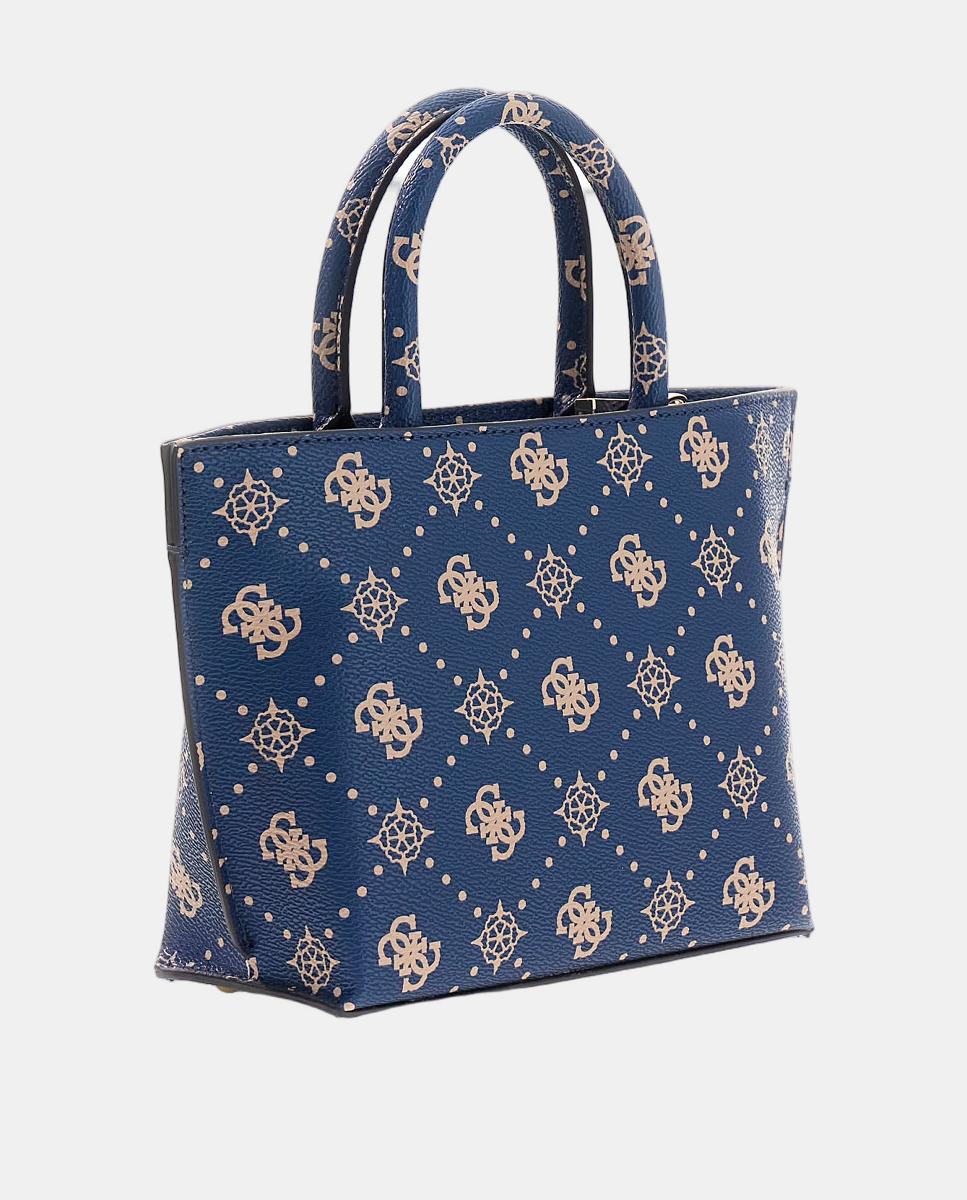 Mini Mala Tipo Tote com Fecho de Correr Azul-marinho-2