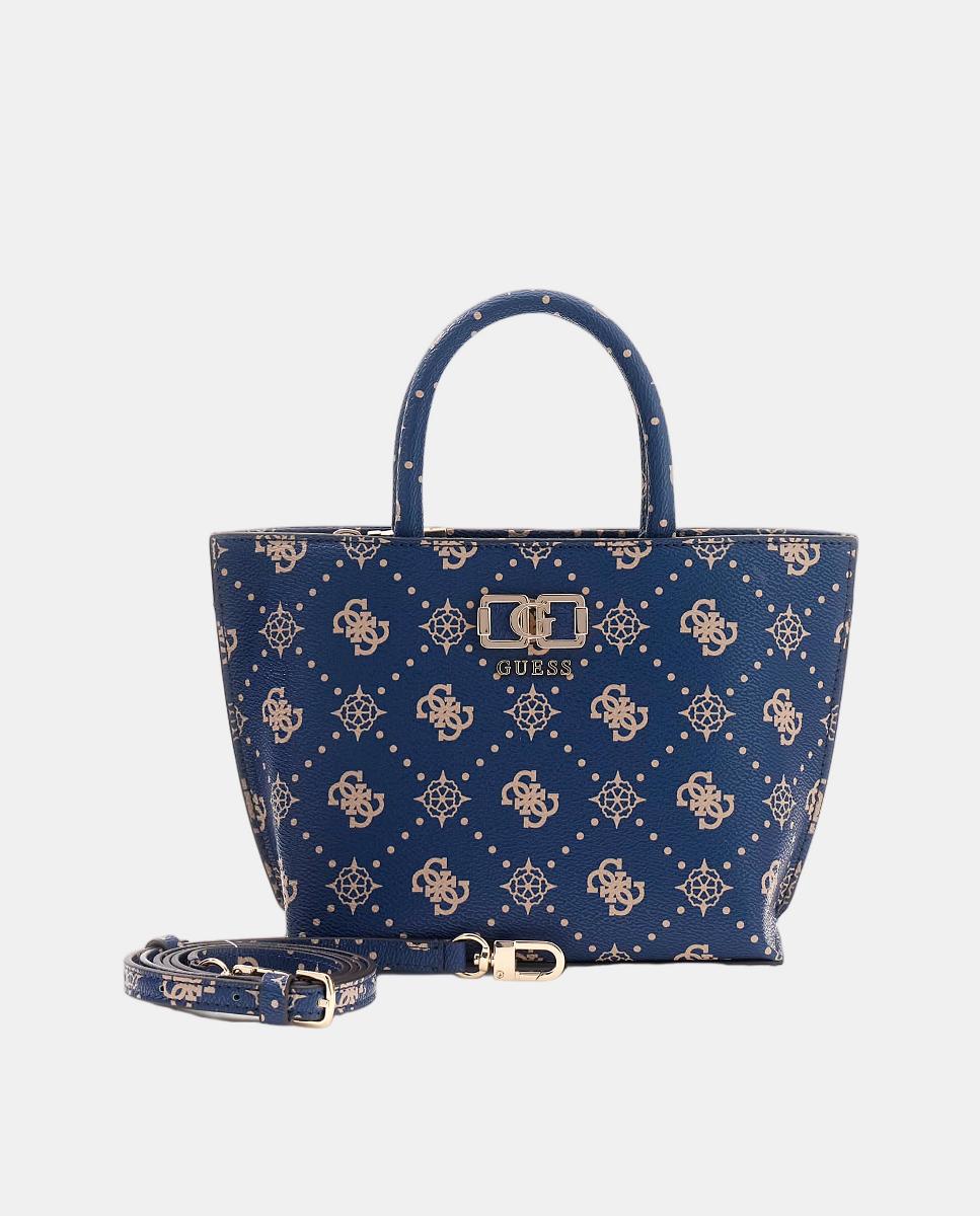 Mini Mala Tipo Tote com Fecho de Correr Azul-marinho-3