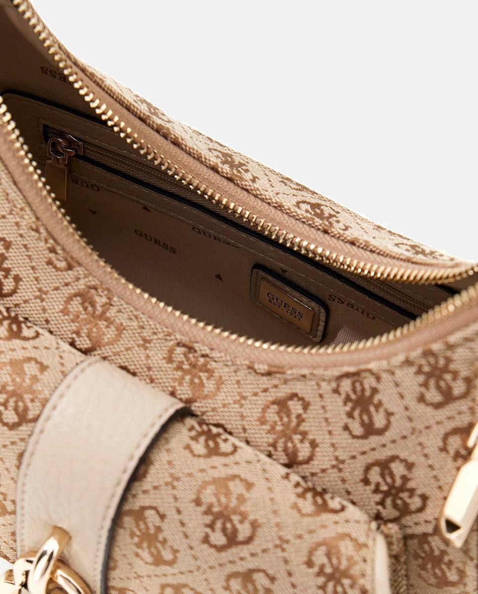 Mala de Ombro com Fecho de Correr Castanho-3