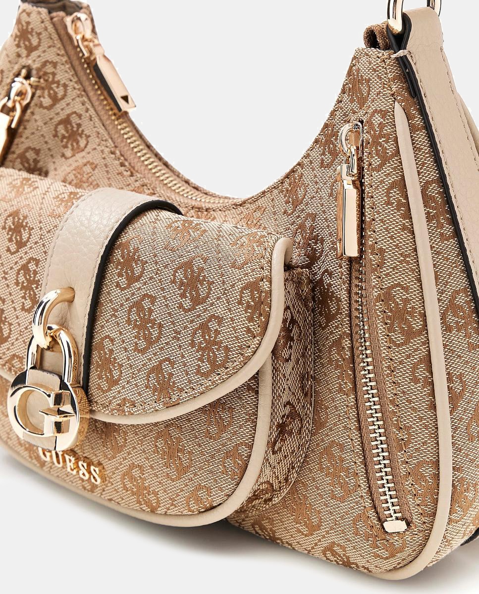 Mala de Ombro com Fecho de Correr Castanho-4