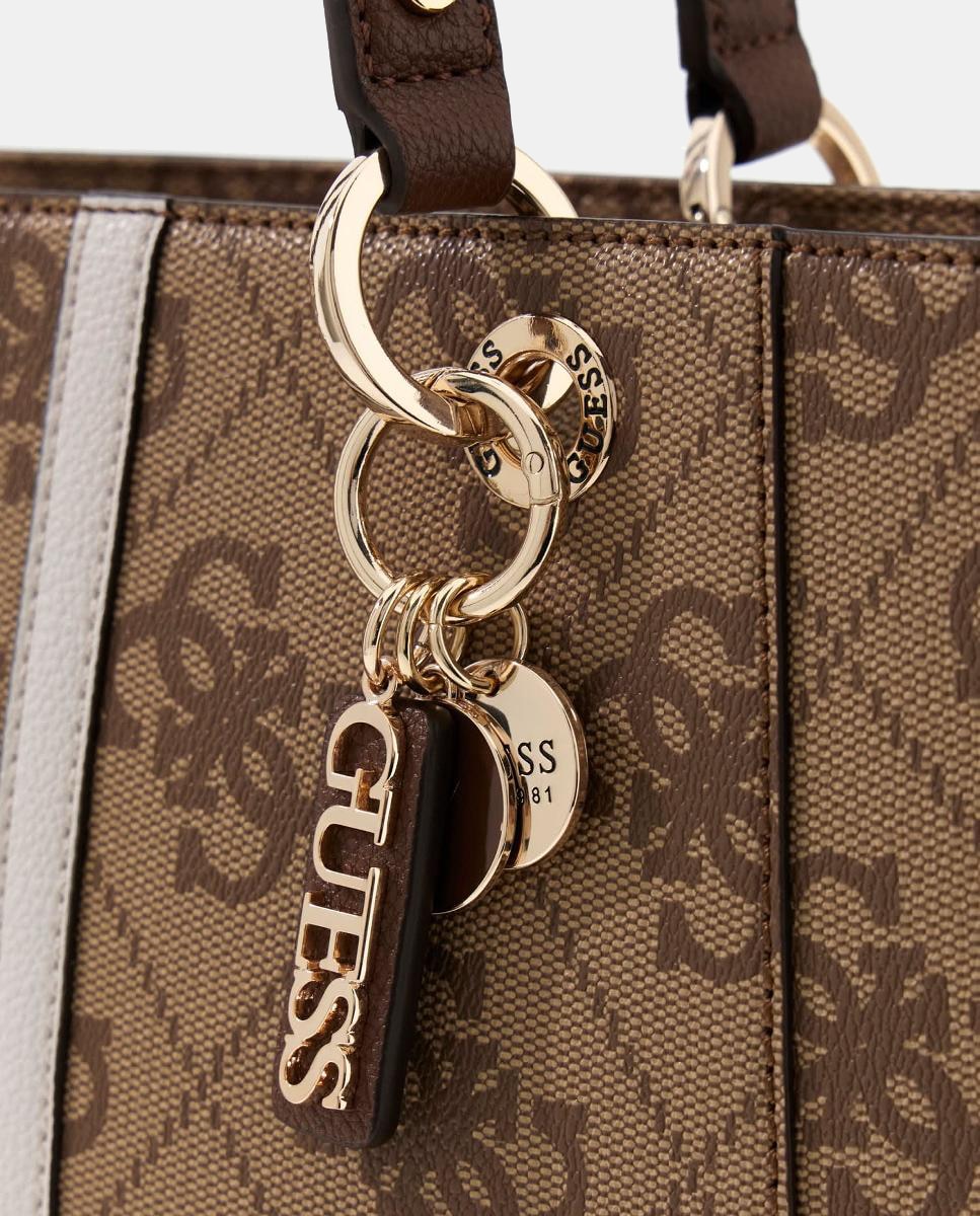Bolso de hombro con cierre cremallera - Guess - Marrón claro Marrón claro-4