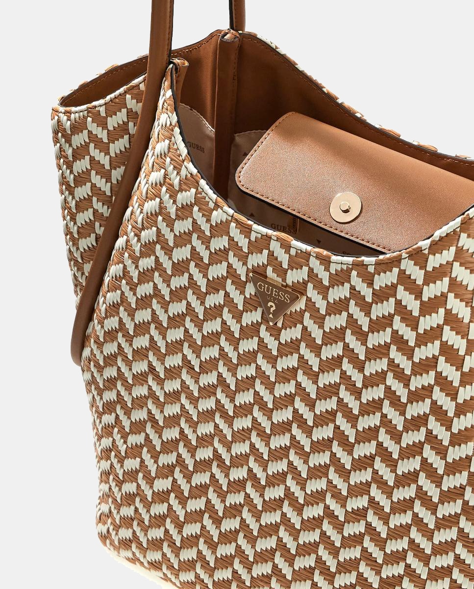 Mala Tipo Tote com Fecho Magnético Castanho-claro-2