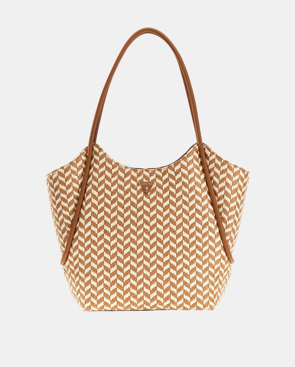Mala Tipo Tote com Fecho Magnético Castanho-claro-4