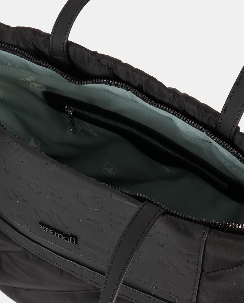 Mala Shopper em Nylon Preto-4