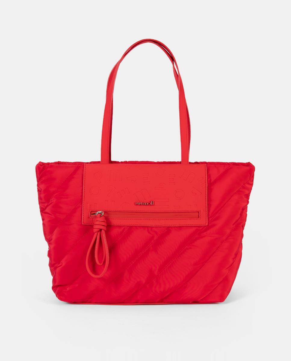 Mala Shopper em Nylon Vermelho-1