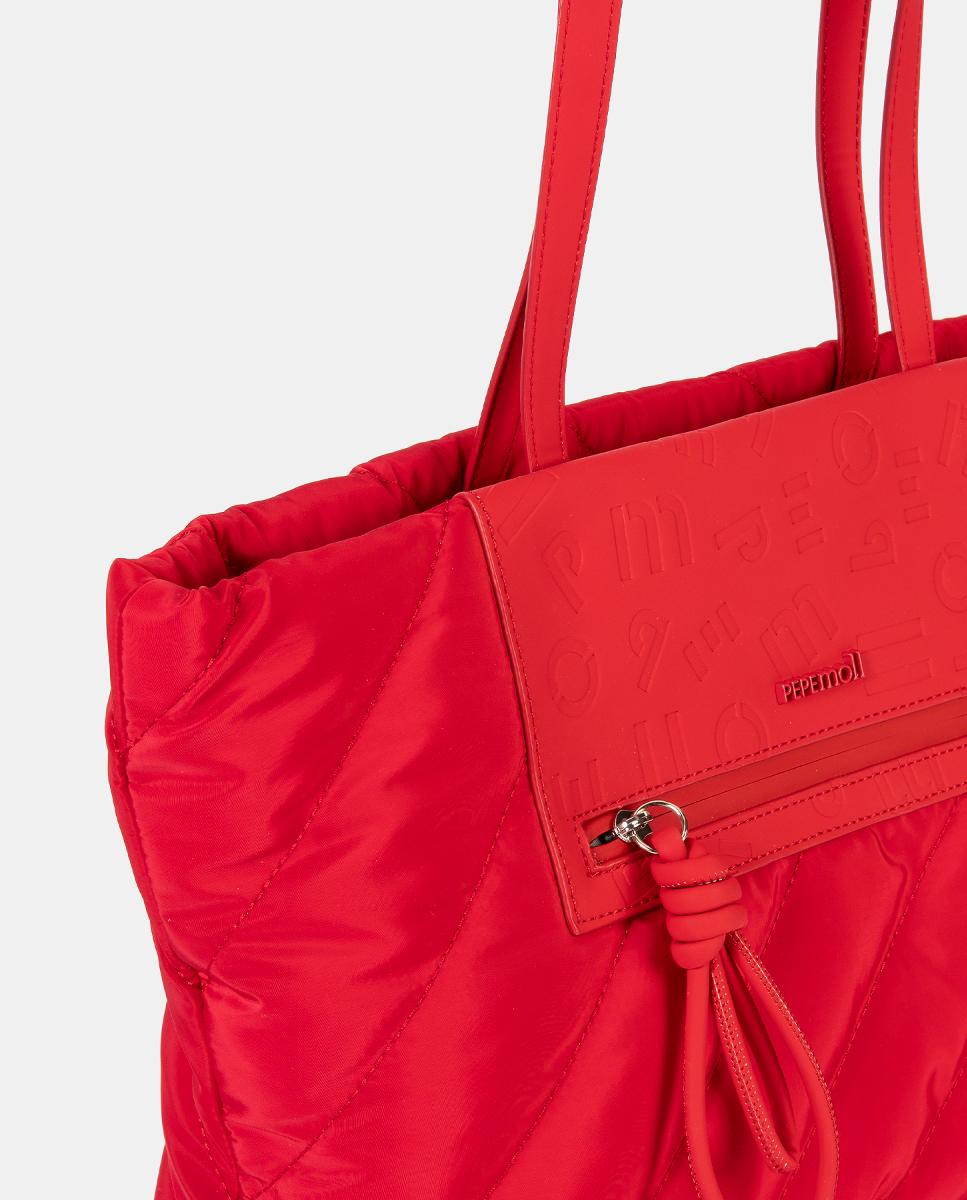 Mala Shopper em Nylon Vermelho-3