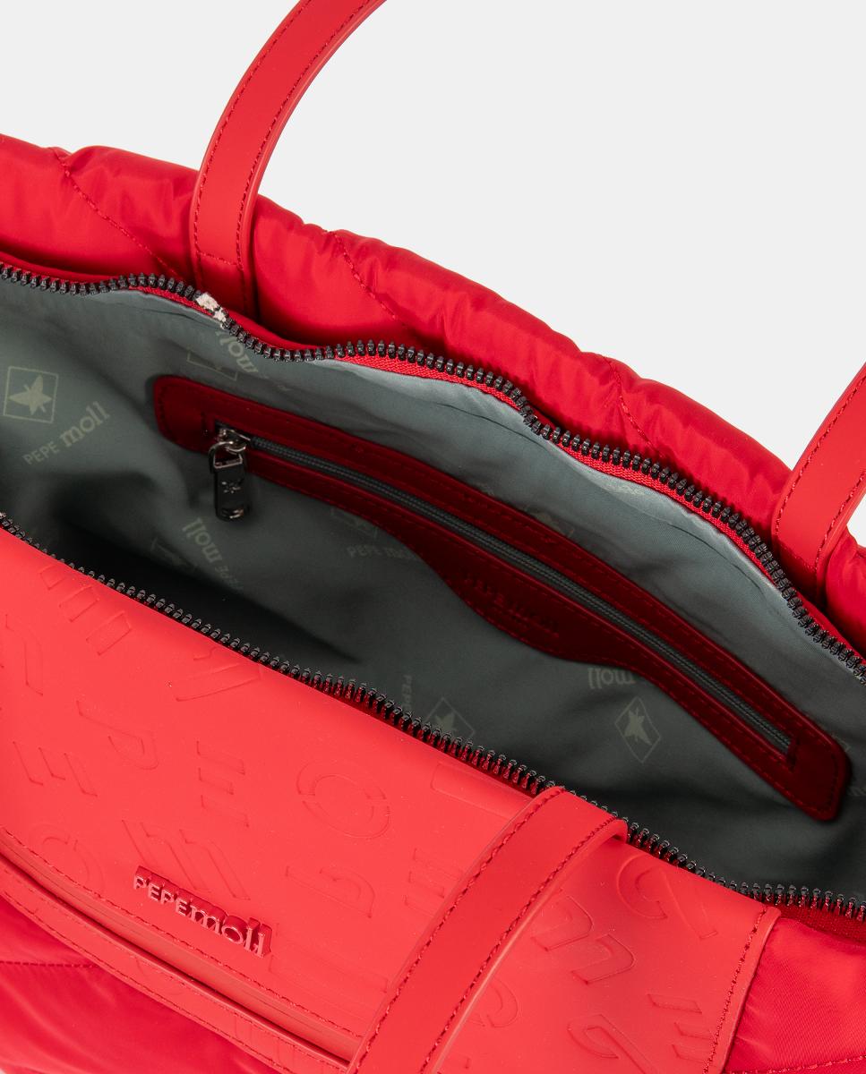 Mala Shopper em Nylon Vermelho-4