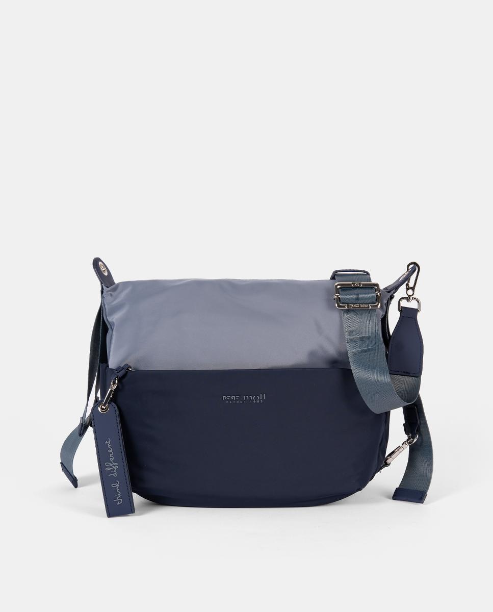 Mala a Tiracolo de Nylon Azul-1