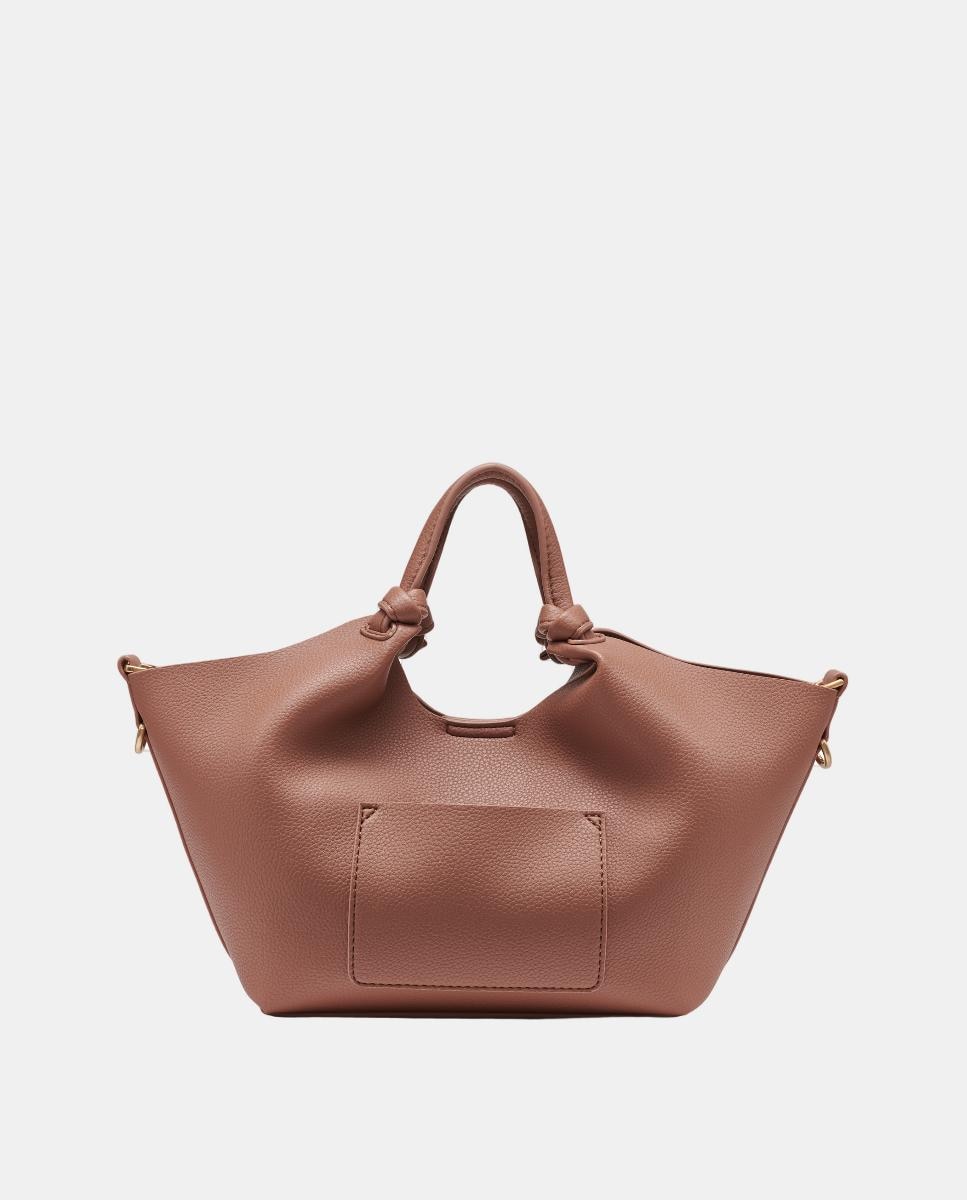 Mala Tipo Tote Pequena Paula Camel-4